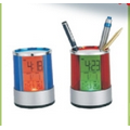 Cylindrical Pen Holder and Digital Clock